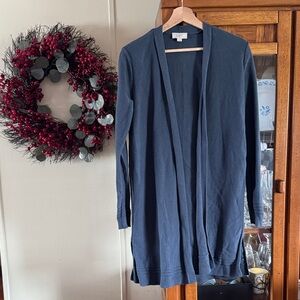 LOFT Blue Open Front Cardigan